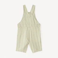 Salopette courte en toile à rayures pour bébé garçon