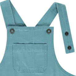 Salopette courte en toile slub uni pour bébé garçon