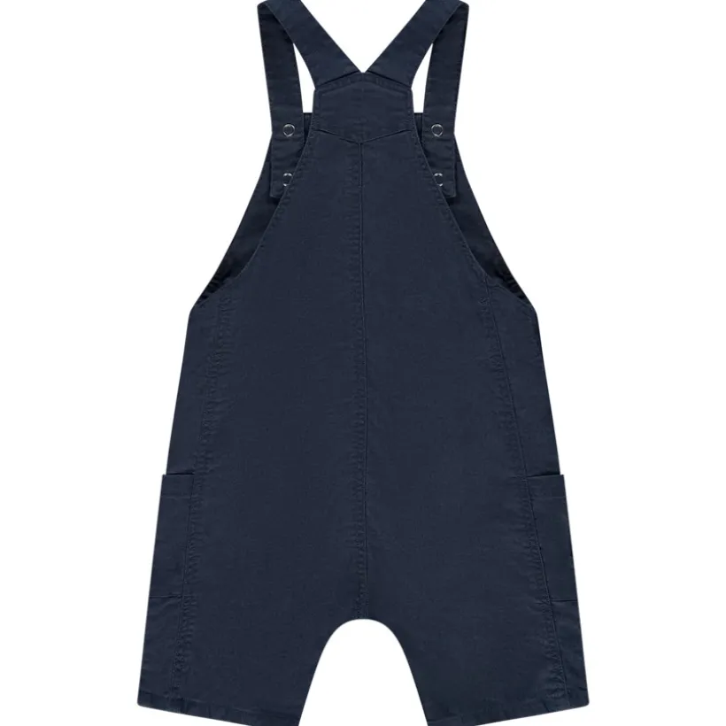 Salopette courte en toile unie pour bébé garçon
