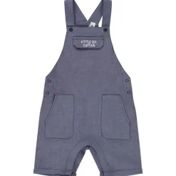 Salopette courte en toile unie avec broderie pour bébé garçon