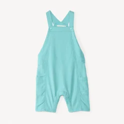 Salopette courte en toile uni pour bébé garçon