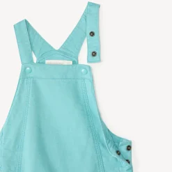 Salopette courte en toile uni pour bébé garçon