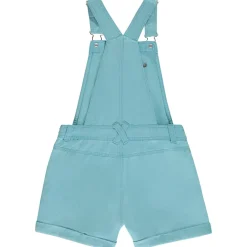 Salopette courte en toile unie pour fille