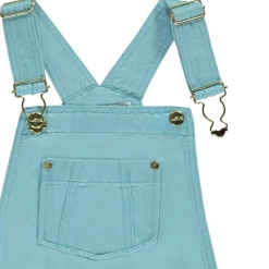 Salopette courte en toile unie pour fille