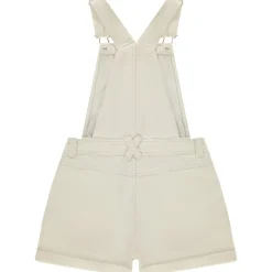 Salopette courte en toile unie pour fille