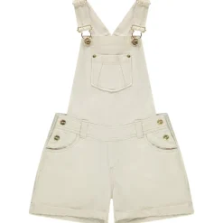 Salopette courte en toile unie pour fille