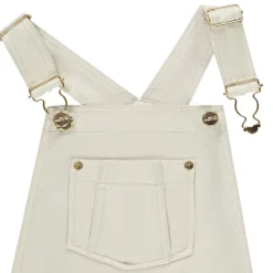 Salopette courte en toile unie pour fille