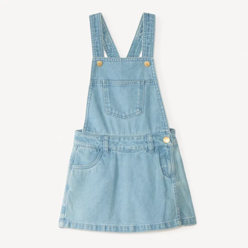 Salopette jupe-short en denim pour fille