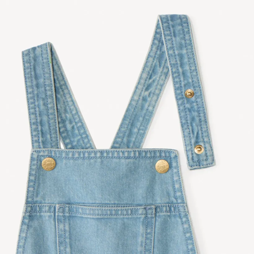 Salopette jupe-short en denim pour fille