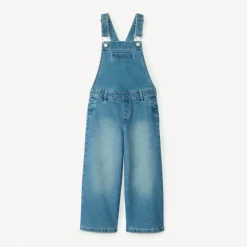 Salopette longue coupe large en jean pour fille