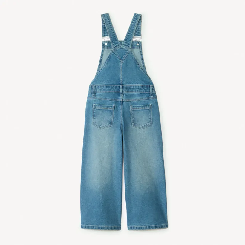 Salopette longue coupe large en jean pour fille