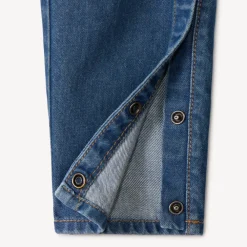 Salopette longue en jean motif baleine pour bébé garçon