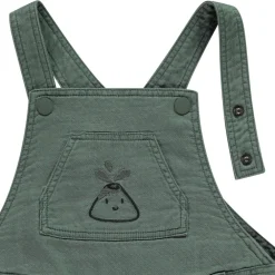 Salopette longue en toile avec volcan brodé pour bébé garçon