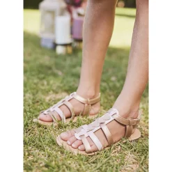 Sandales bicolores à cœurs pour fille