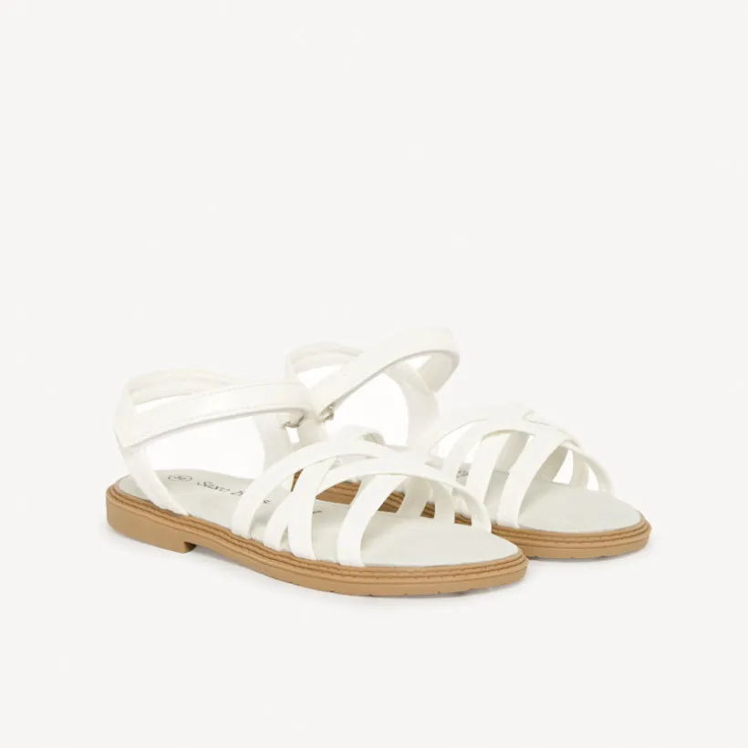 Sandales blanches à brides croisées pour fille