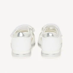 Sandales blanches à brides drapées pour bébé fille