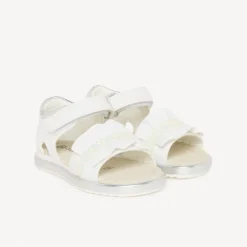 Sandales blanches à brides drapées pour bébé fille
