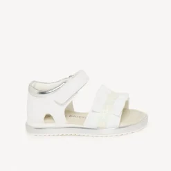 Sandales blanches à brides drapées pour bébé fille