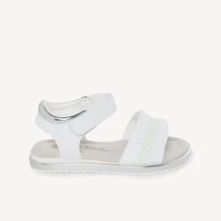 Sandales blanches à brides drapées pour fille