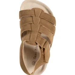 Sandales à brides marron effet daim pour bébé