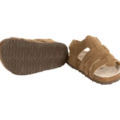Sandales à brides marron effet daim pour bébé