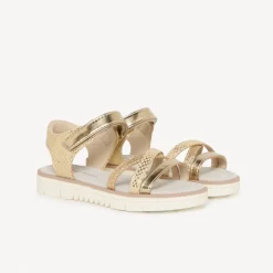 Sandales dorées et pailletées pour fille