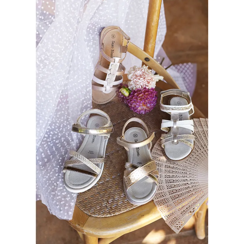 Sandales dorées et pailletées pour fille