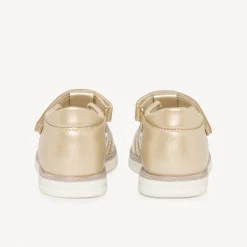 Sandales dorés à velcros paillettées pour bébé fille