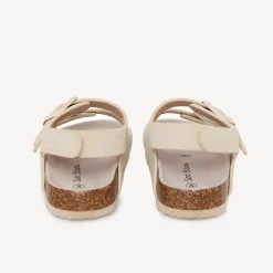 Sandales à double boucles avec lanière à scratch rose pour fille