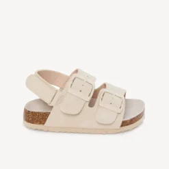 Sandales à double boucles avec lanière à scratch rose pour fille