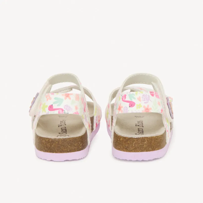 Sandales à double scratch imprimé floral pour bébé fille