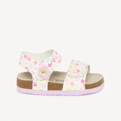 Sandales à double scratch imprimé floral pour bébé fille