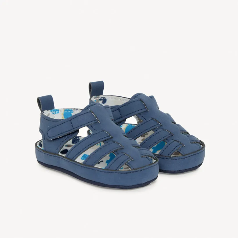 Sandales fermées à scratch et doublure imprimée pour bébé garçon