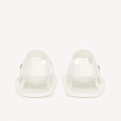 Sandales ouvertes à scratch festonnées blanches pour bébé fille
