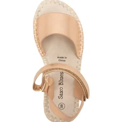 Sandales rose gold effet satiné à semelle en corde pour fille