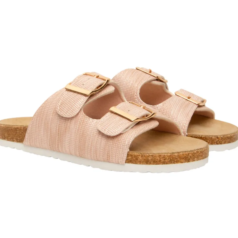 Sandales roses à double boucles pour fille