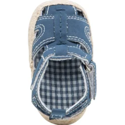 Sandales souples avec doublure vichy et semelle effet paille