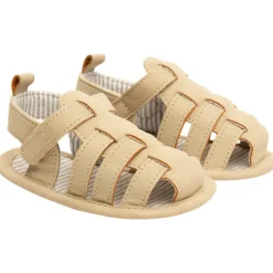 Sandales velcro avec doublure rayée pour bébé