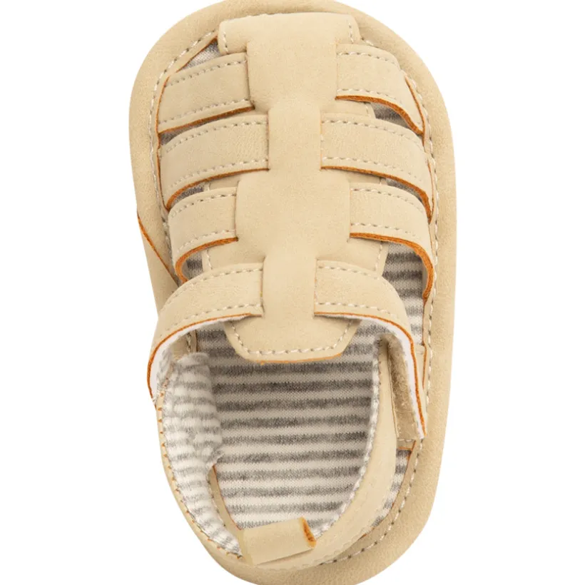 Sandales velcro avec doublure rayée pour bébé