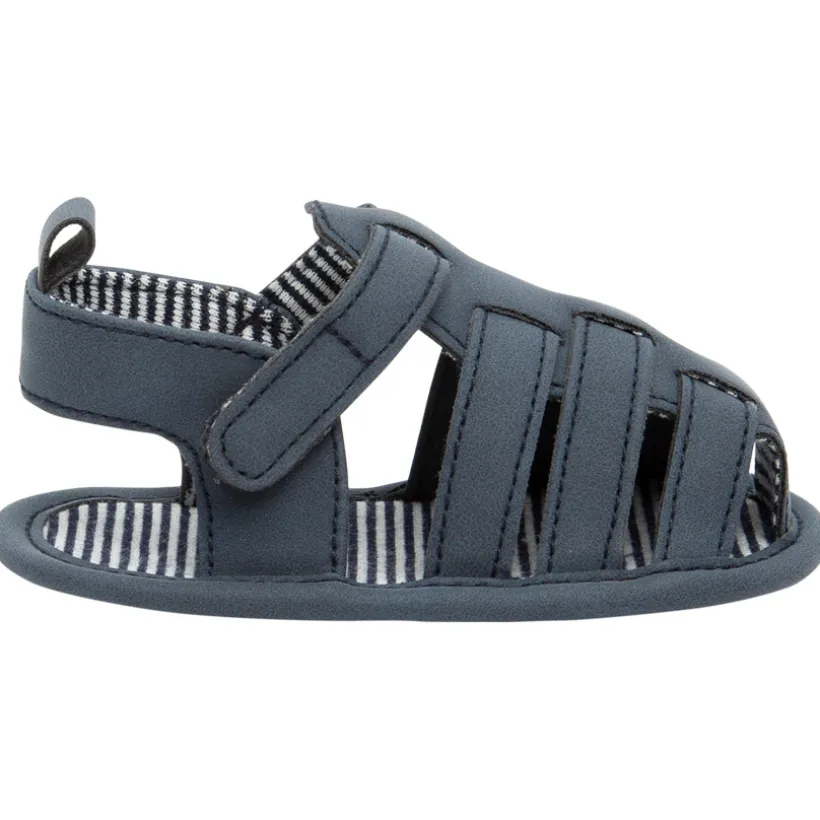 Sandales velcro avec doublure rayée pour bébé garçon
