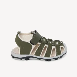 Sandales velcro avec élastiques kaki pour garçon