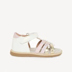 Sandales velcro à brides croisées fantaisie pour bébé fille