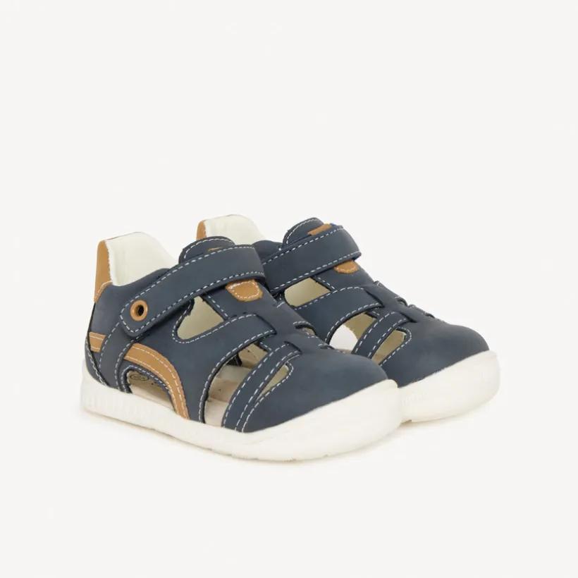 Sandales velcro à empiècements contrastés pour bébé garçon