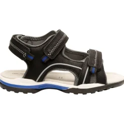 Sandales velcro en simili cuir avec détails bleus pour garçon