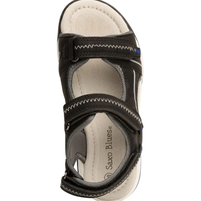 Sandales velcro en simili cuir avec détails bleus pour garçon