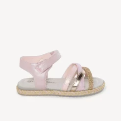 Sandales violettes à paillettes dorées pour fille