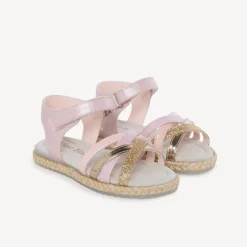 Sandales violettes à paillettes dorées pour fille