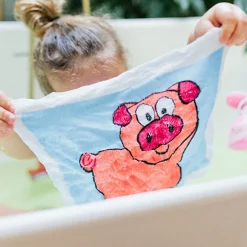 Serviette de bain comprimée 30 x 30 cm cochon
