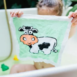 Serviette de bain comprimée 30 x 30 cm vache