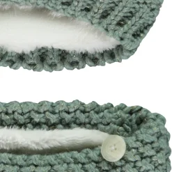 Set bonnet + snood en tricot point de blé et lurex pour fille